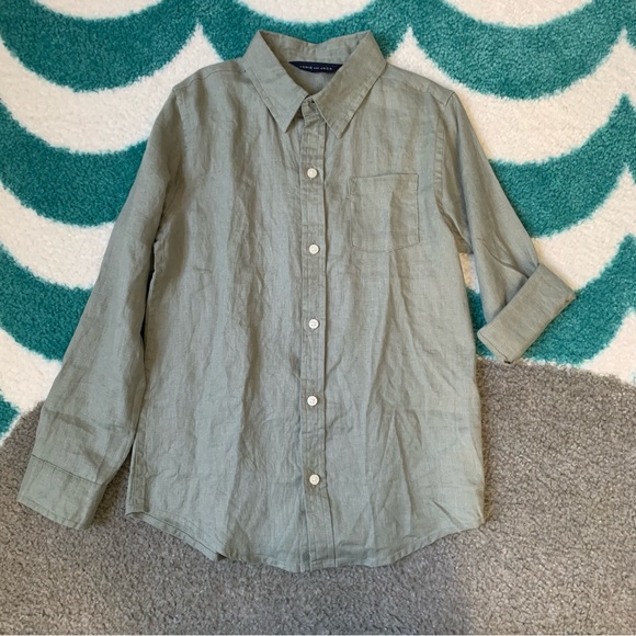 NWT -  Janie and Jack Linen Shirt (Sage) Size 7 - Picture 3 of 7